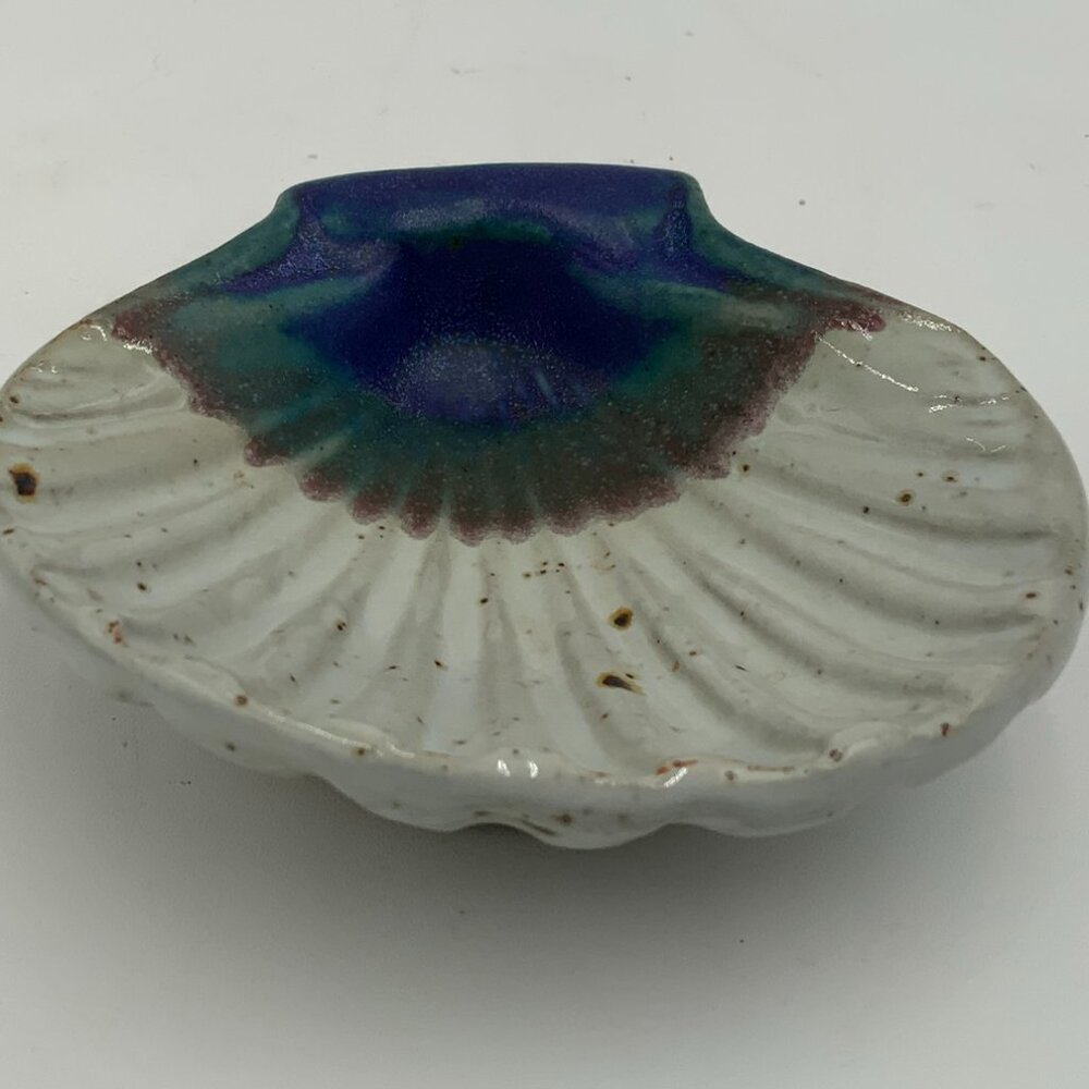 Studio Art Pottery Scalloped Shell Ring / Trinket Dish